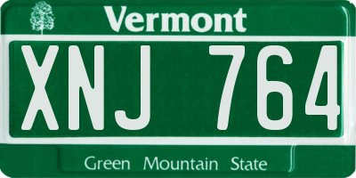 VT license plate XNJ764