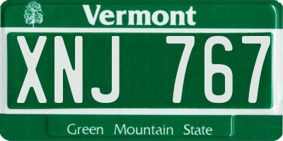 VT license plate XNJ767