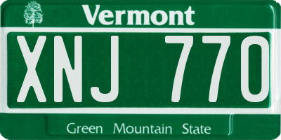 VT license plate XNJ770
