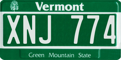 VT license plate XNJ774
