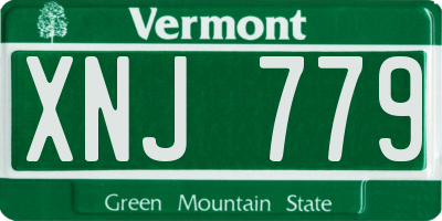 VT license plate XNJ779