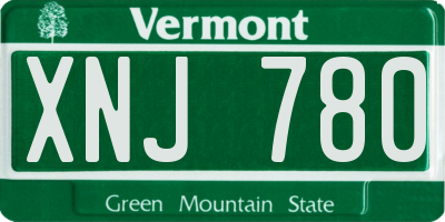 VT license plate XNJ780