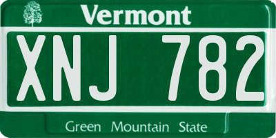 VT license plate XNJ782