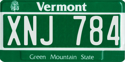 VT license plate XNJ784