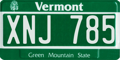 VT license plate XNJ785