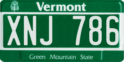 VT license plate XNJ786