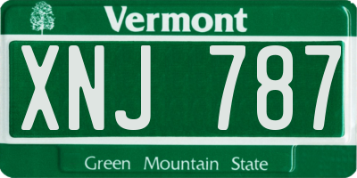 VT license plate XNJ787