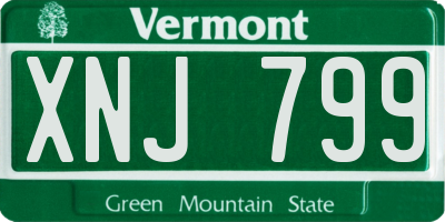VT license plate XNJ799