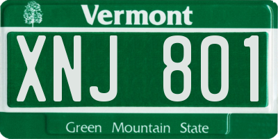 VT license plate XNJ801