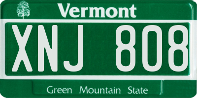 VT license plate XNJ808