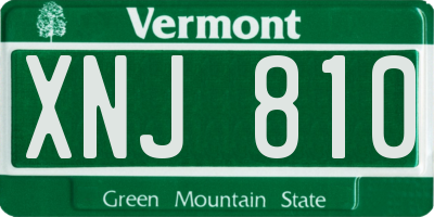 VT license plate XNJ810