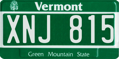 VT license plate XNJ815