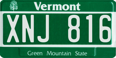 VT license plate XNJ816