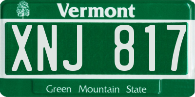 VT license plate XNJ817