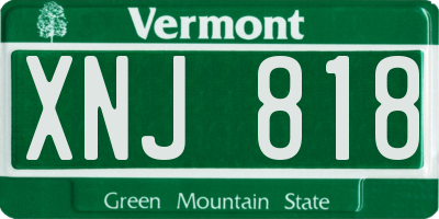 VT license plate XNJ818