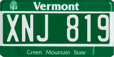 VT license plate XNJ819