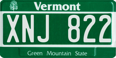 VT license plate XNJ822