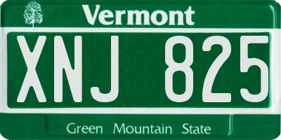VT license plate XNJ825