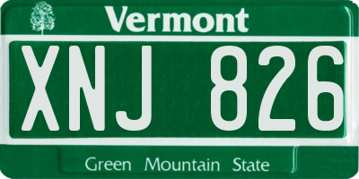 VT license plate XNJ826