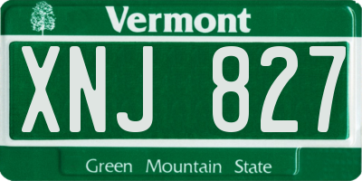 VT license plate XNJ827