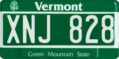 VT license plate XNJ828