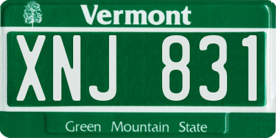 VT license plate XNJ831
