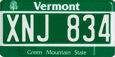 VT license plate XNJ834
