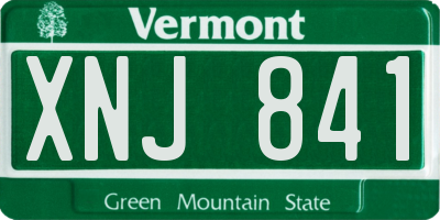 VT license plate XNJ841