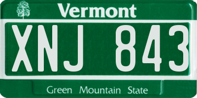 VT license plate XNJ843