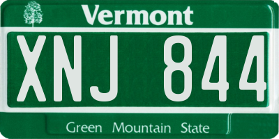 VT license plate XNJ844