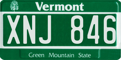 VT license plate XNJ846