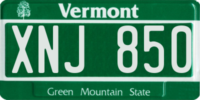 VT license plate XNJ850
