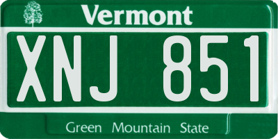 VT license plate XNJ851
