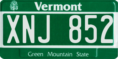 VT license plate XNJ852