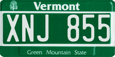 VT license plate XNJ855