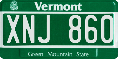 VT license plate XNJ860