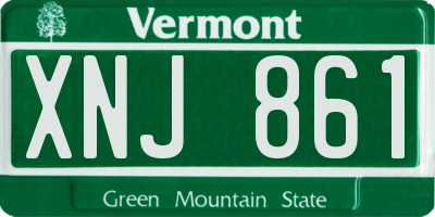 VT license plate XNJ861