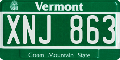 VT license plate XNJ863