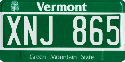 VT license plate XNJ865
