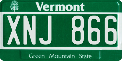 VT license plate XNJ866