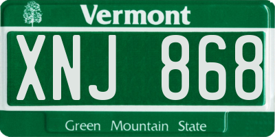 VT license plate XNJ868