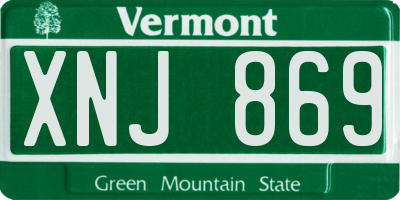VT license plate XNJ869
