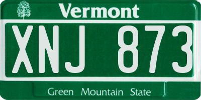VT license plate XNJ873