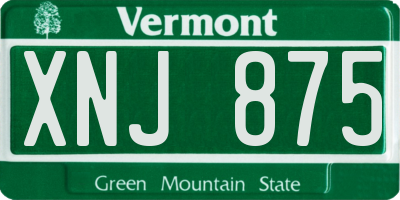 VT license plate XNJ875