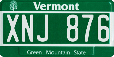 VT license plate XNJ876