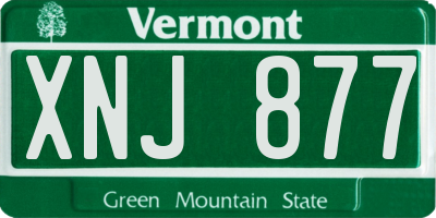 VT license plate XNJ877