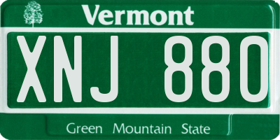 VT license plate XNJ880