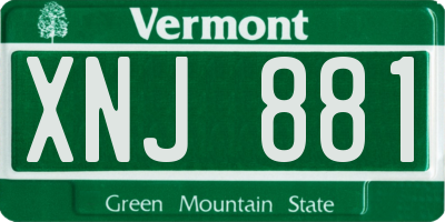 VT license plate XNJ881