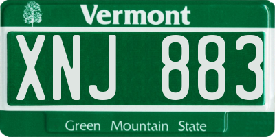 VT license plate XNJ883