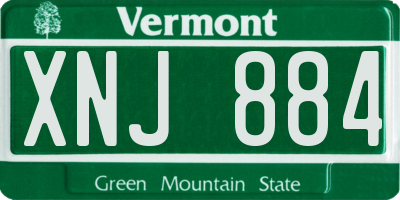 VT license plate XNJ884